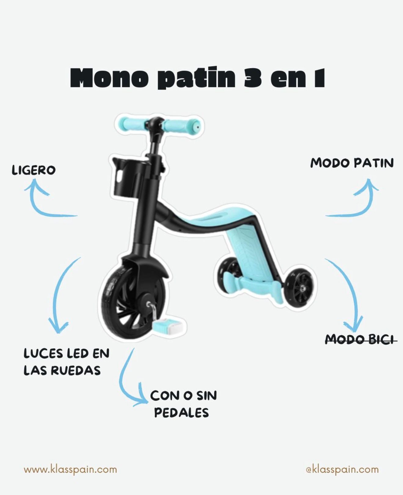 Patín Scooter 3 en 1